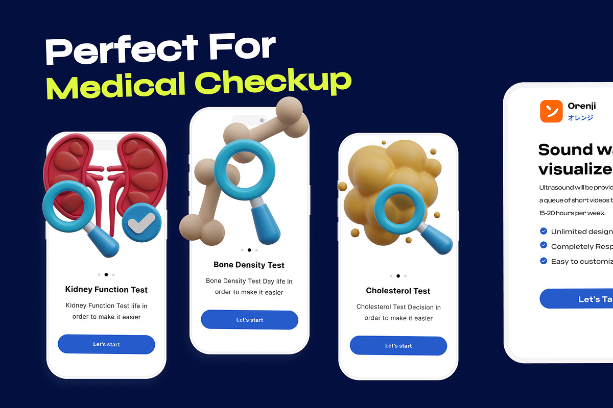 Medical Checkup 3D Icon Pack, an Environmental 3D Model by orenjidesign (Photo 1 of 8)