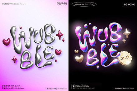 Wubble 1 & 2 Font Bundle, a Font by Sam Parrett