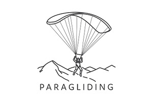 Paraglider Soaring Over Mountains, a Branding & Logo Template by Saba Vector