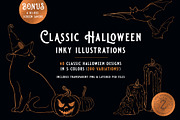 Classic Halloween Inky Illustrations, a Decorative Illustration by The Digital Prop Shop (Thumbnail 1 of 7)