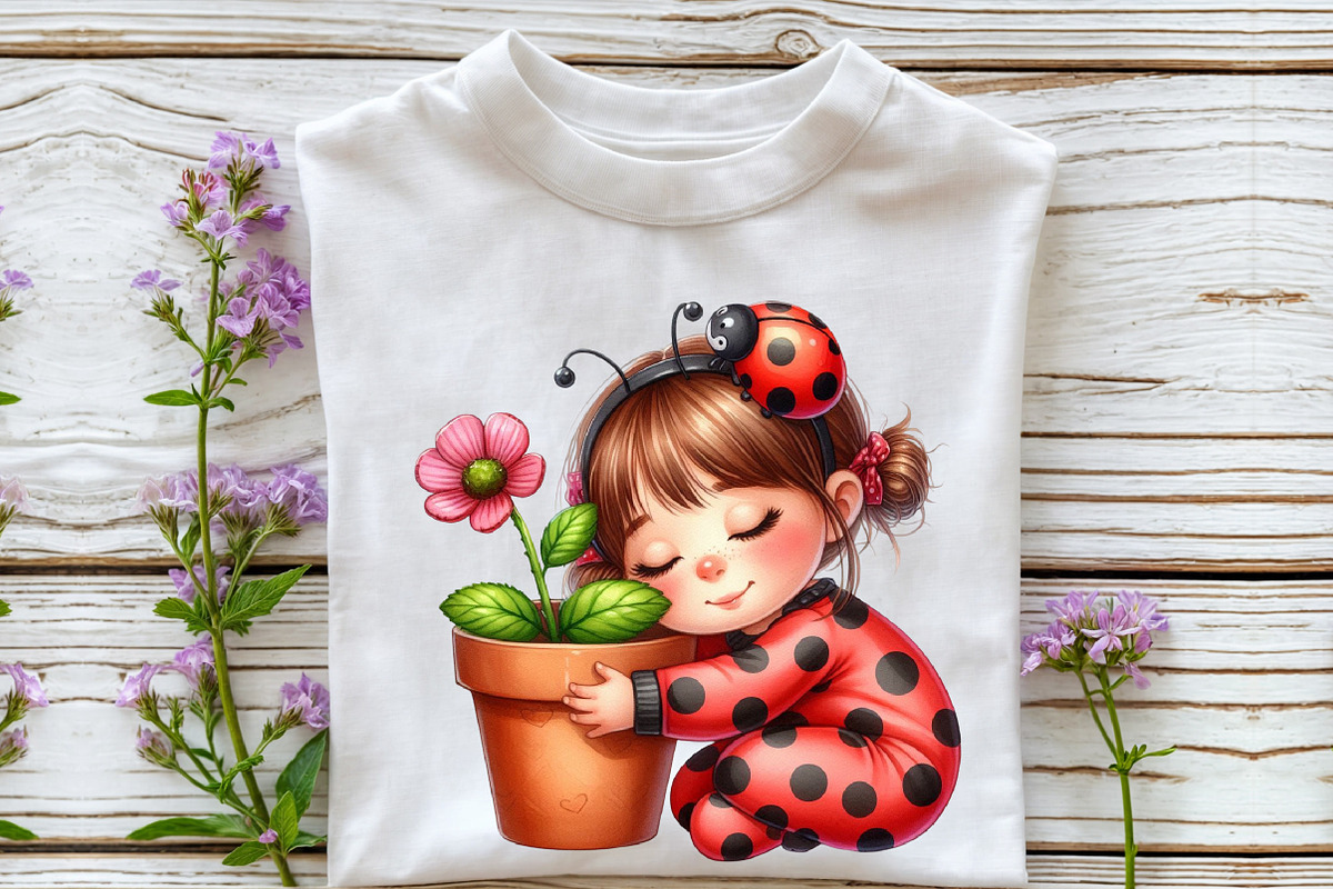 Watercolor Ladybug Girl Clipart, an Illustration by Rose Art (Photo 5 of 7)