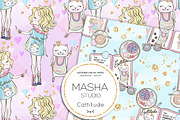 CATTITUDE digital papers, a Pattern Graphic by Masha  Studio (Thumbnail 3 of 9)