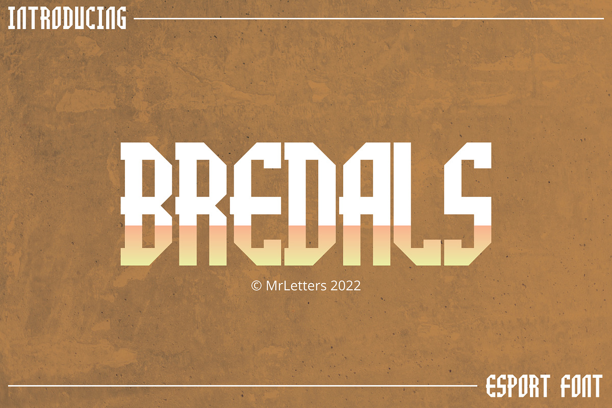 Bredals | Esport Display Font, a Sans Serif Font by MrLetters (Photo 1 of 10)