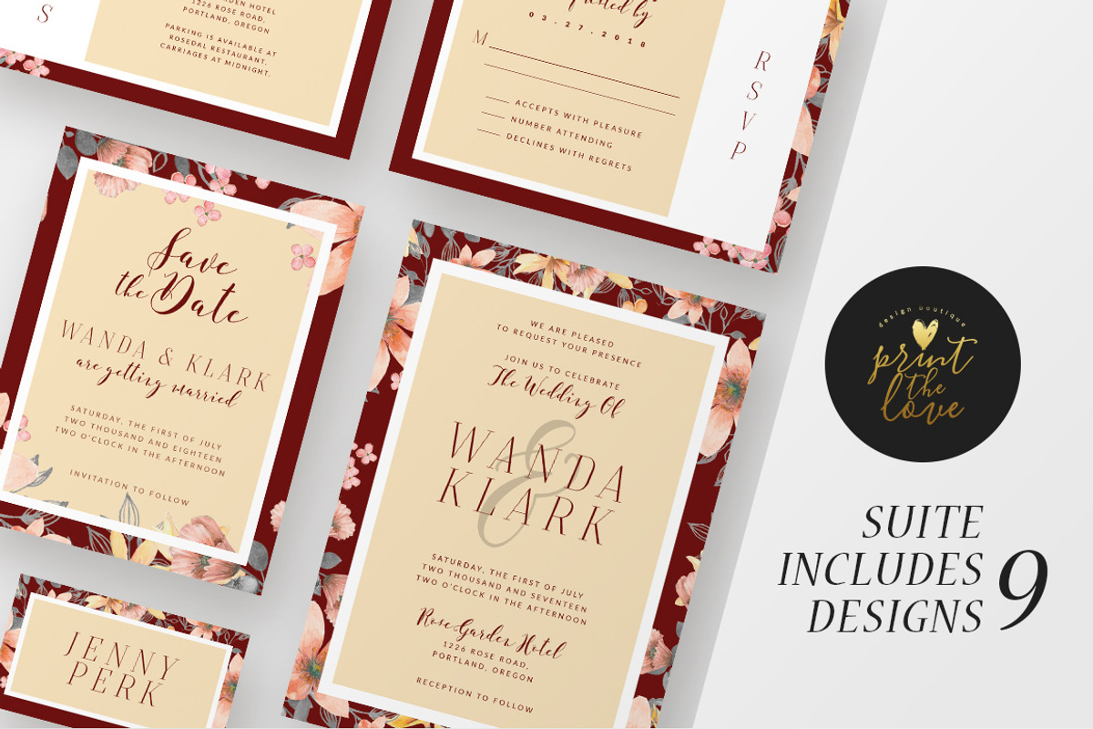 Wedding Invitation Suite - Wanda, an Invitation Template by Print The Love Boutique (Photo 3 of 10)