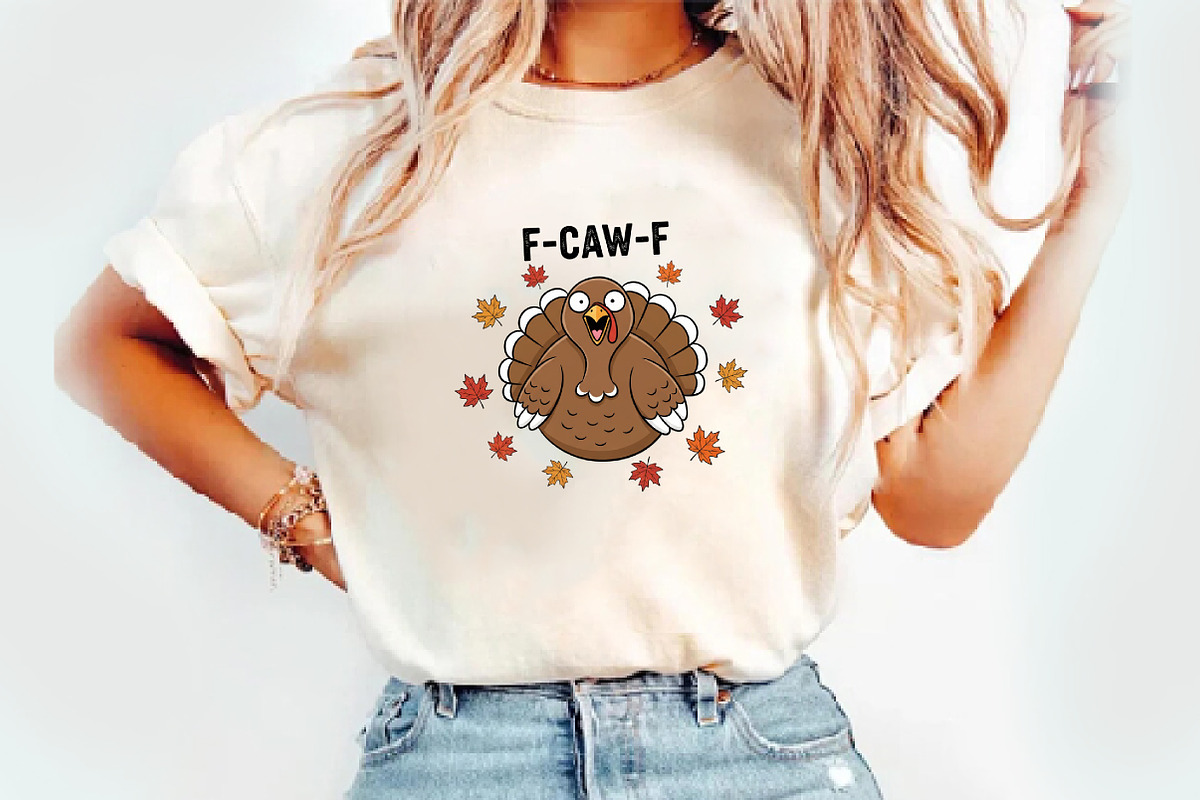 Funny Turkey F-Caw-F Thanksgiving, an Illustration by Watercolor design (Photo 2 of 3)