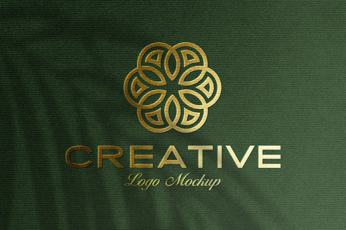 Gold Foil Logo Mockup on Green Paper, a Product Mockup by Smart Works
