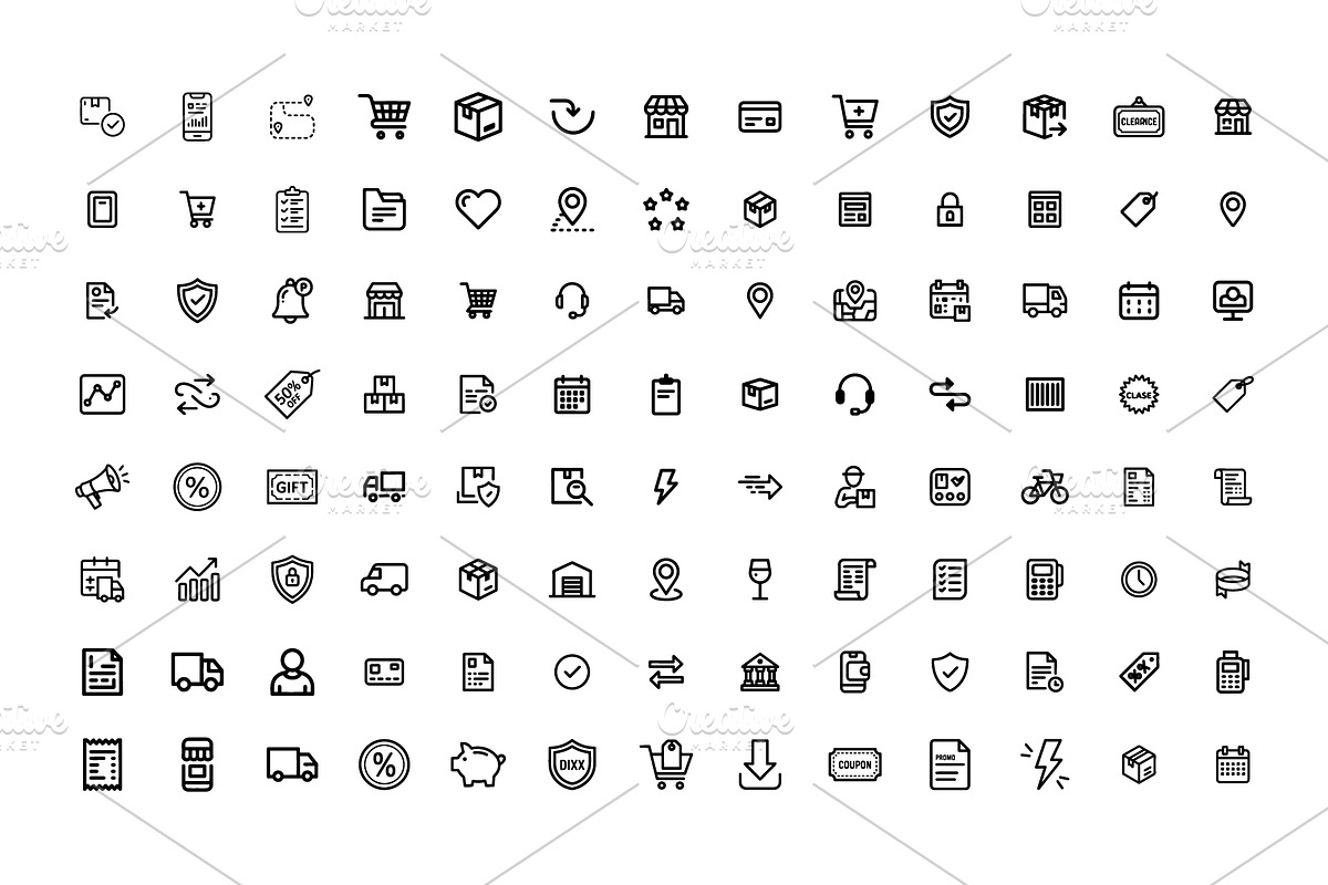 E-Commerce & Shopping Line Icons, an Outline Icon by gstudiovect21 (Photo 4 of 5)