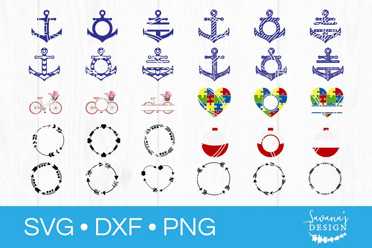 Monogram SVG Cut File Bundle, an Illustration by SavanasDesign (Photo 3 of 9)