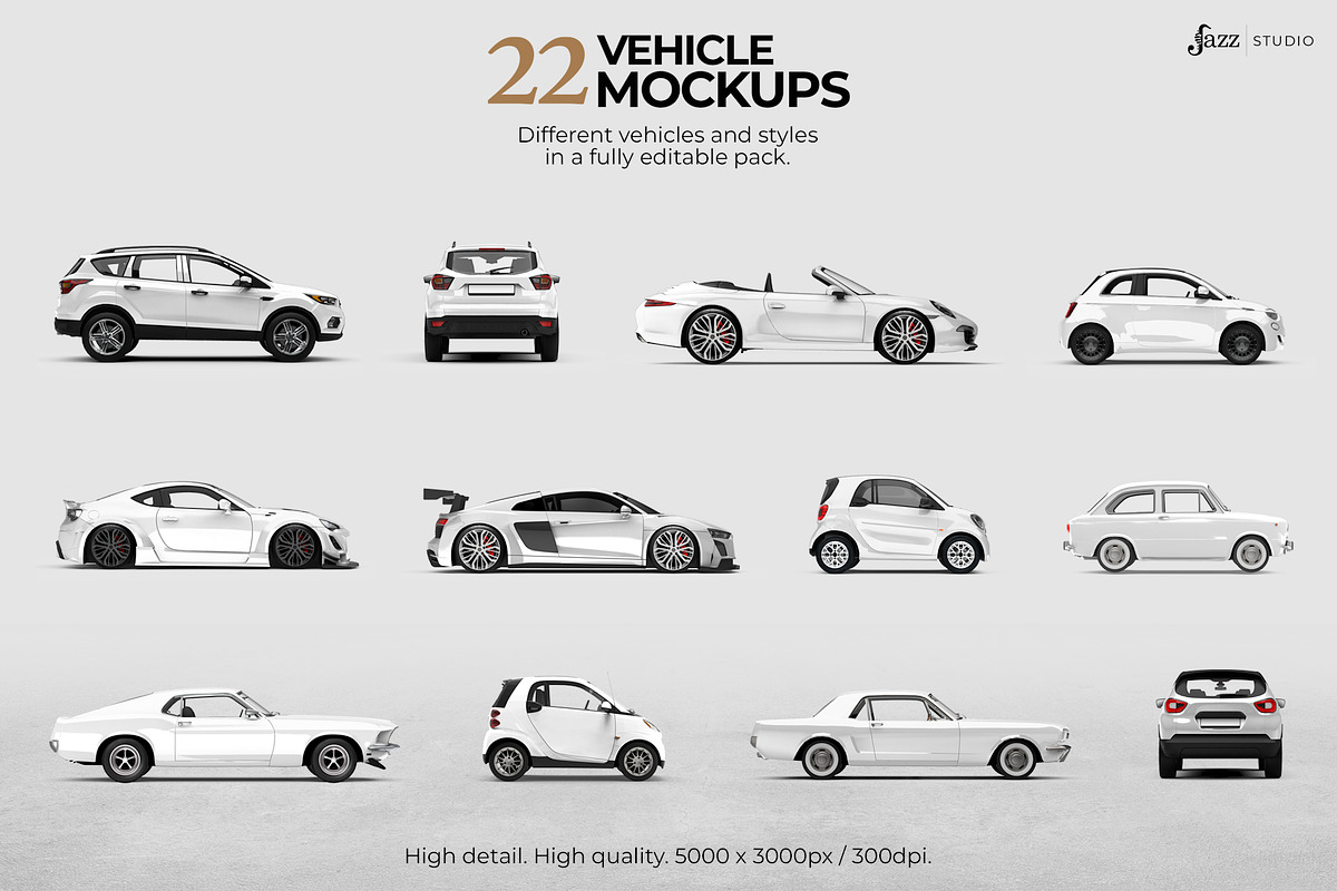 22 Vehicle Mockups - Cars and more, a Cups & Container Mockup by JAZZ STUDIO (Photo 8 of 9)