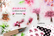 Sakura Garden Watercolor Set, an Illustration by PaperAndCrayons (Thumbnail 3 of 5)