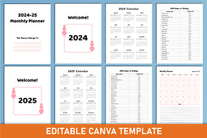 2024-25 Monthly Planner Canva