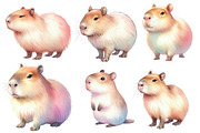 Watercolor Capybara clipart, an Illustration by Designworld (Thumbnail 2 of 5)