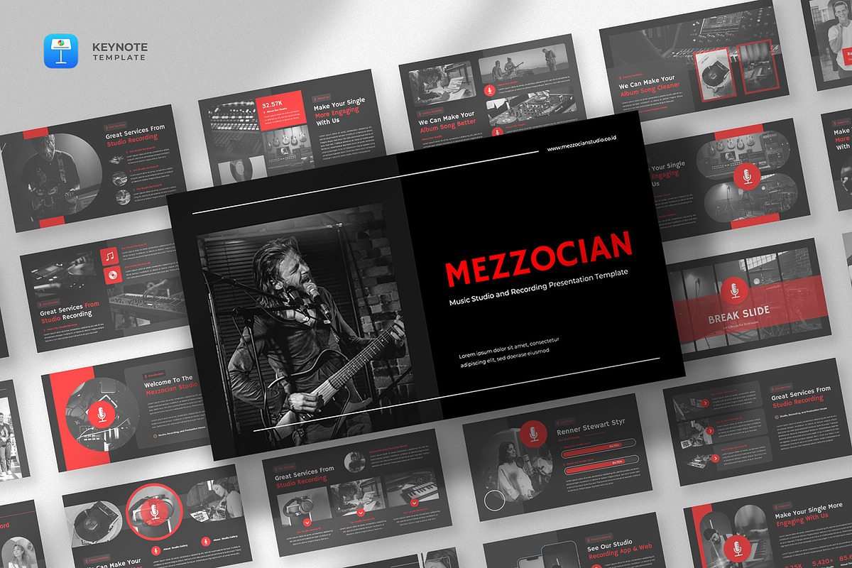Music Recording Studio - Keynote, a Presentation Template by fluffstudio (Photo 1 of 4)