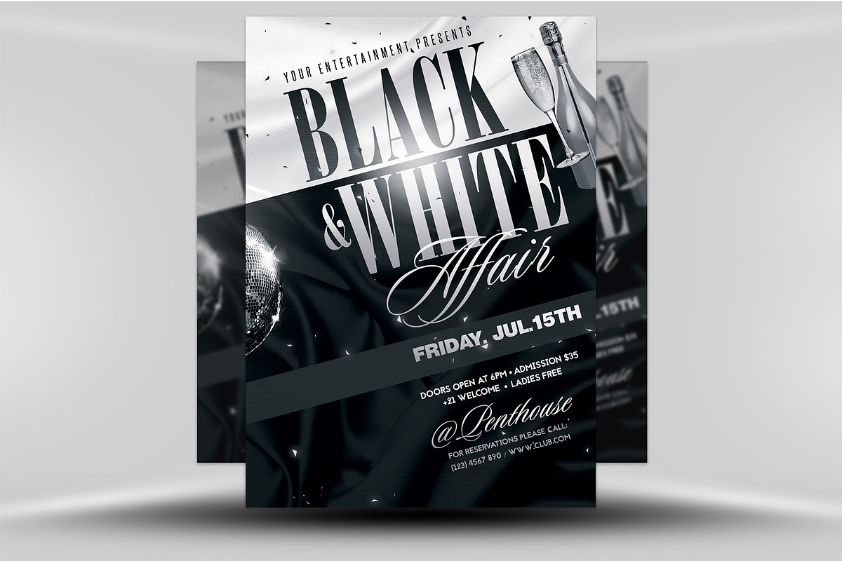 Black and White Flyer Template, a Flyer Template by FlyerHeroes (Photo 1 of 4)