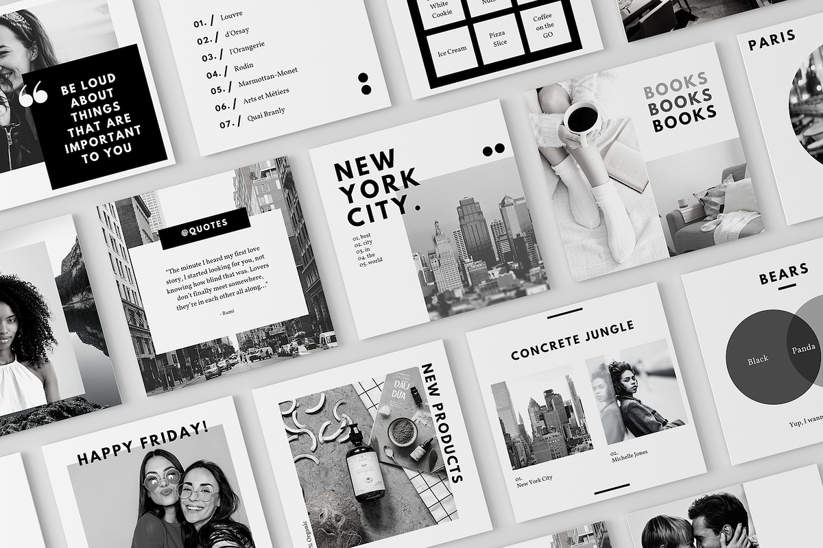 The Black & White Instagram Template, a Social Media Template by thetrendytemplate (Photo 3 of 5)