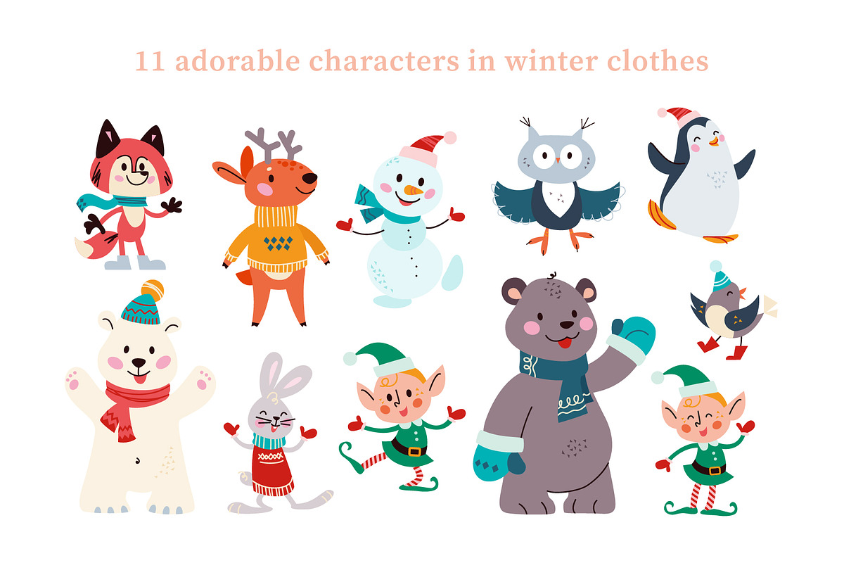 Cozy Cristmas kit, an Animal Illustration by Funnystore (Photo 14 of 22)