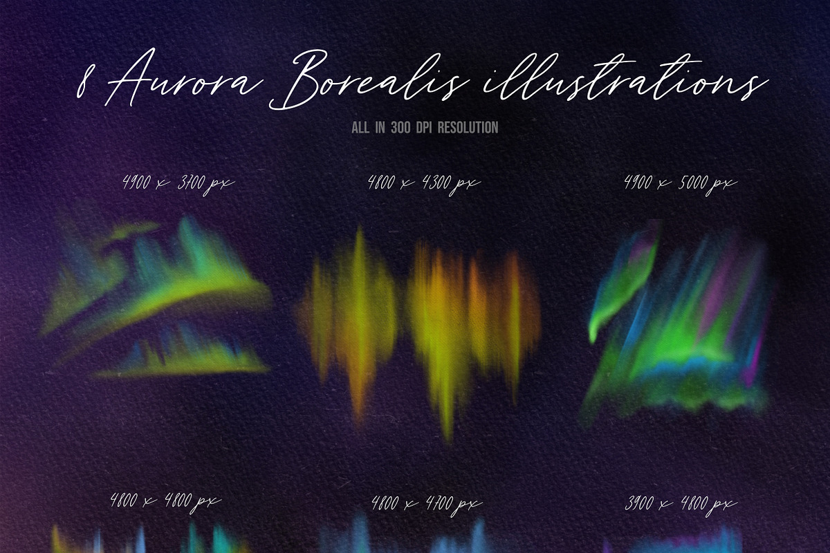 Aurora Borealis-Watercolor overlays, a Texture Illustration by ❤️ KiraSolly (Photo 5 of 7)