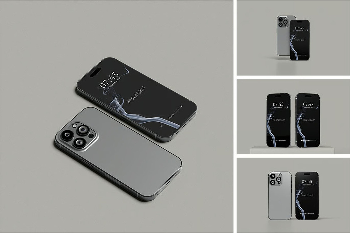 iPhone 15 Pro Mockup, an iPhone Mockup by zpackcreative (Photo 1 of 5)