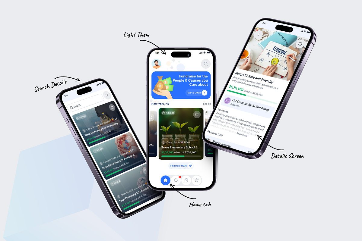 LiftUp - Fundraises App UI Kit, an UI Kit Template by floxui (Photo 3 of 7)