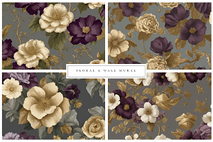 Floral Wall Mural & Wallpaper