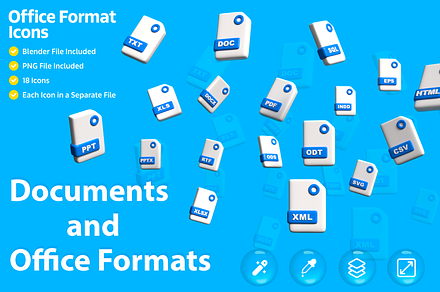 Documents and Office Formats 3D, a 3D by Just Shop