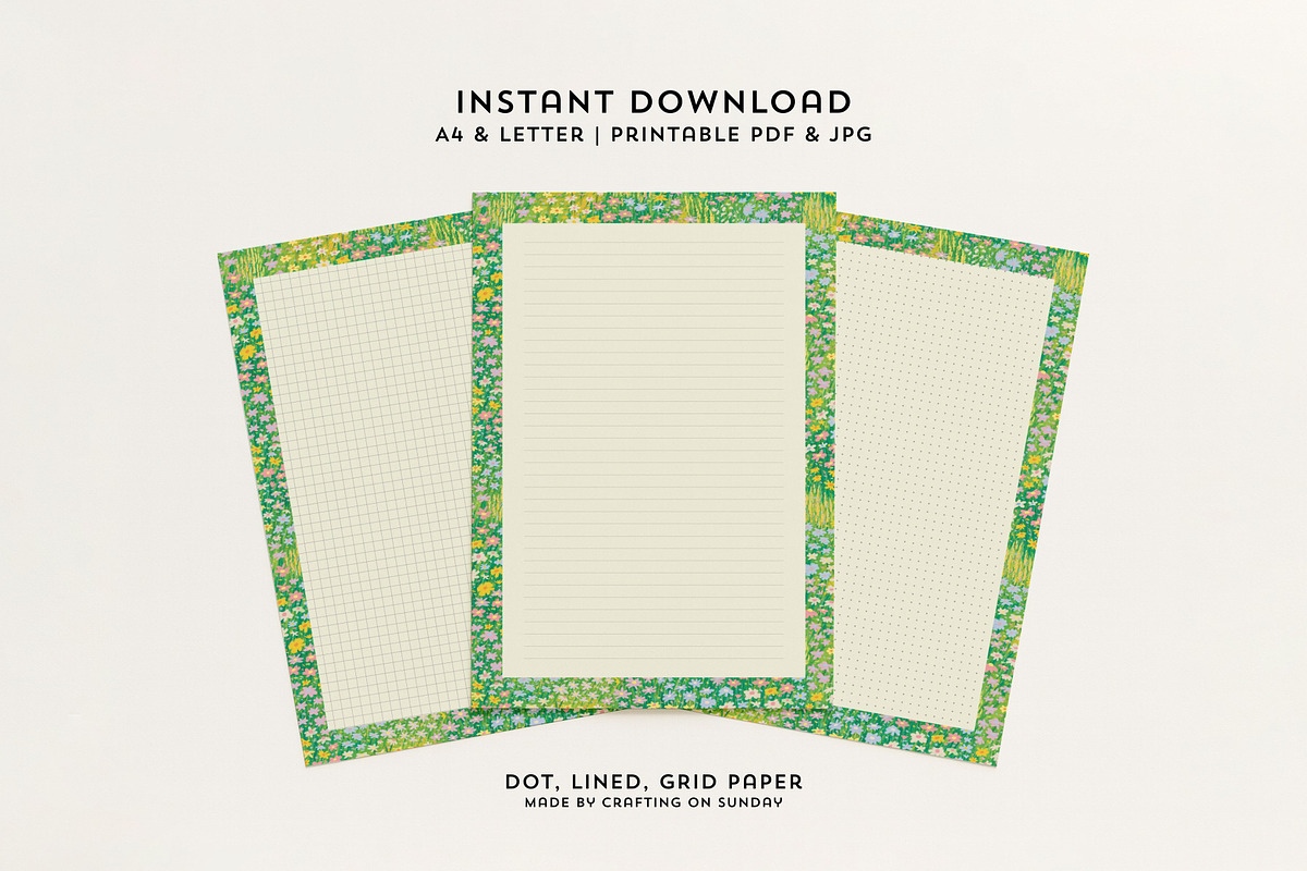 Printable Notepad Writing Paper, a Stationery Template by CraftingOnSunday