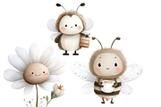 Watercolor Honey Garden Clipart, an Illustration by Designworld (Thumbnail 4 of 4)