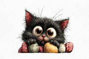 Whimsical Easter Black Cat Clipart, an Illustration by Craft Nest (Thumbnail 11 of 11)