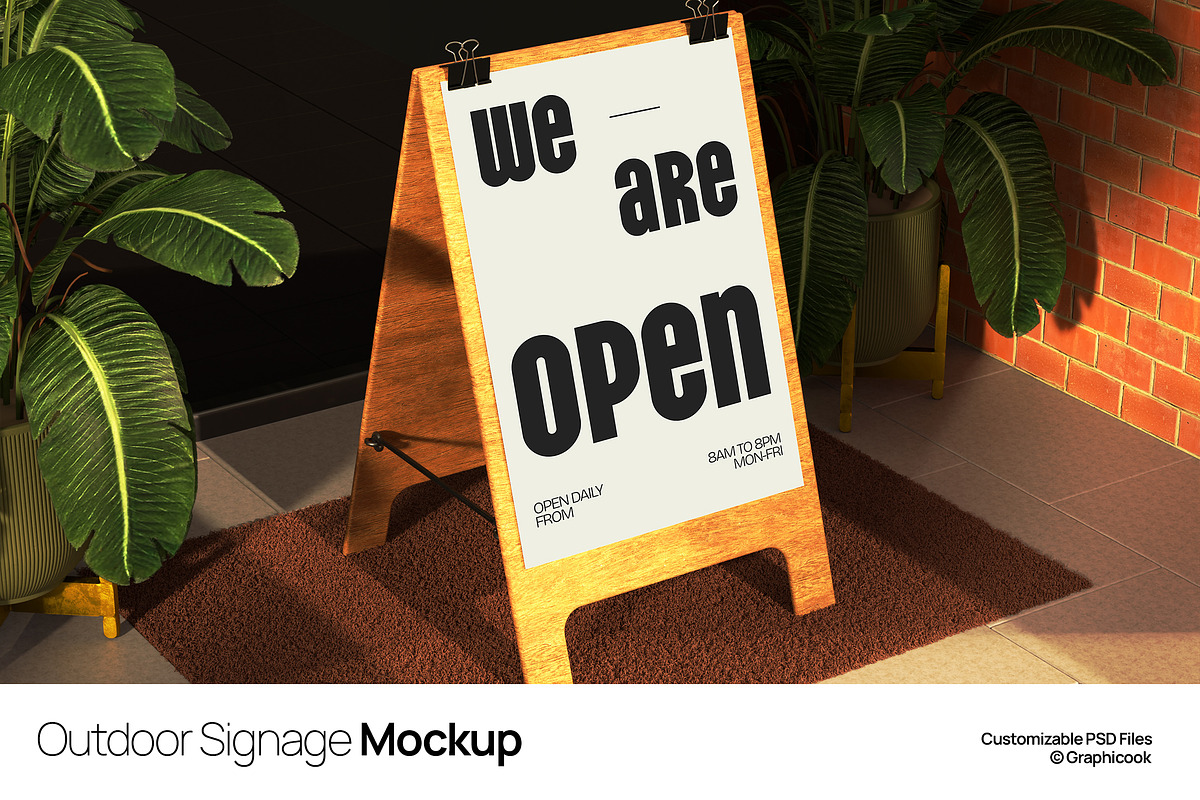 Outdoor Signage Mockup, a Mockup by graphicook (Photo 1 of 5)