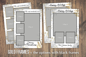 Gold Frames Photo Cards Template PSD