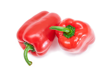 Red Bell Peppers Isolated on White, a Food & Drink Photo by InfinitumProdux