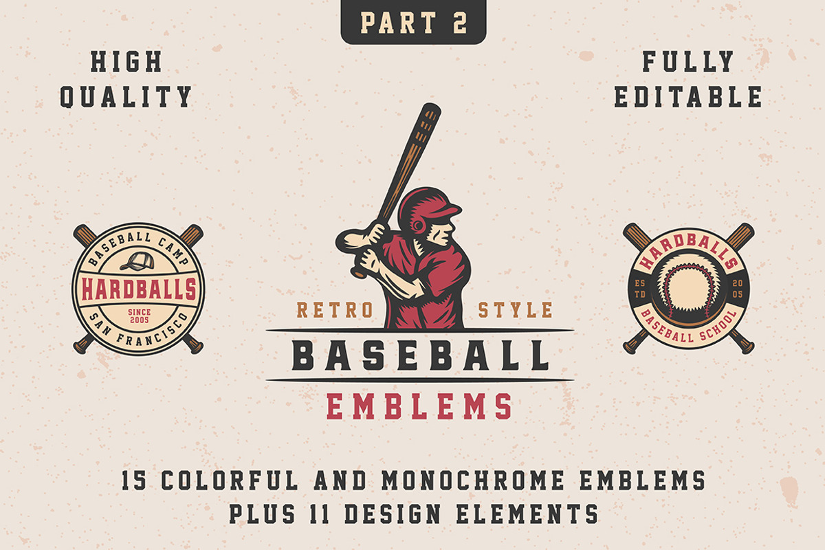 Baseball Emblems Part 2, a Branding & Logo Template by AkimD (Photo 1 of 5)