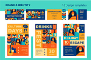 Blue and Orange Modern Geometric Kit, a Pattern Graphic by Lettering_Logo (Thumbnail 6 of 8)