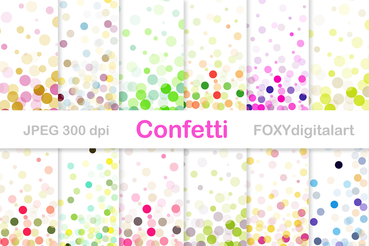 Confetti digital paper wedding, a Texture Graphic by FOXYdigitalart (Photo 1 of 3)