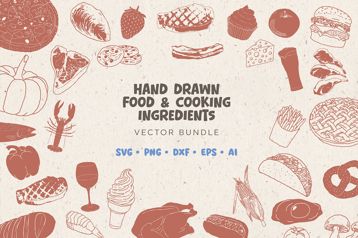 Hand Drawn Food Illustration Pack, a Food Illustration by Seaquint (Photo 1 of 6)