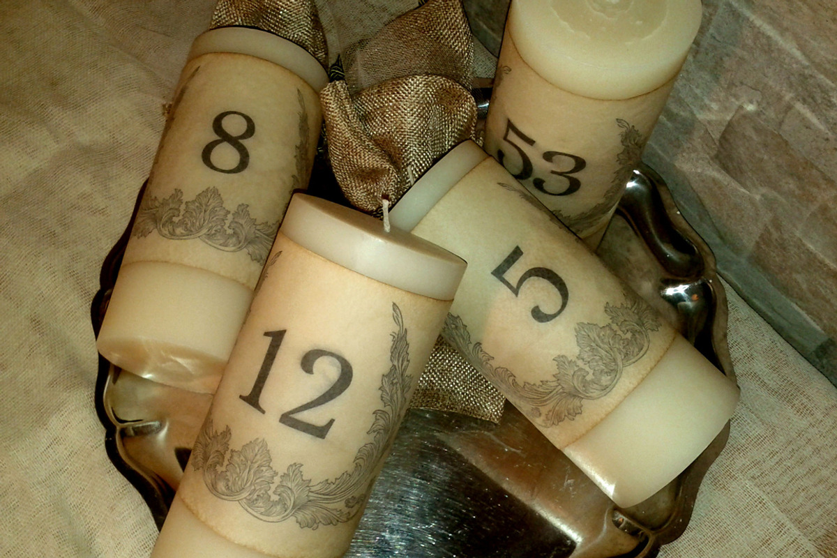 Vintage Wedding Candle Numbers, a Templates & Theme by Elegrad Design Agency (Photo 3 of 3)