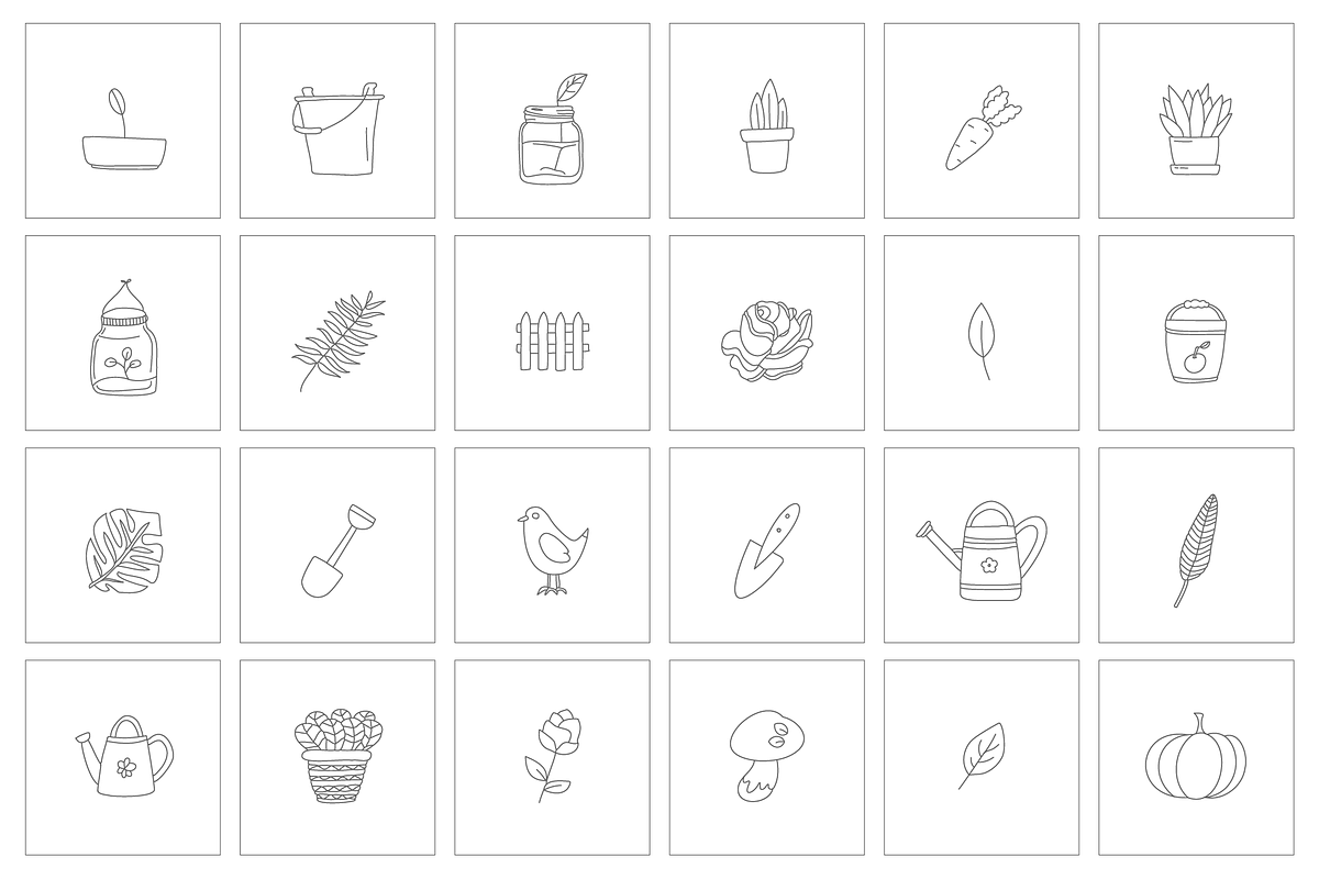 101 Vector Gardening Doodles, a Branding & Logo Template by pawellpi (Photo 22 of 22)