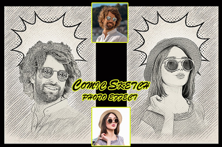 Comic Sketch FX Photoshop Template