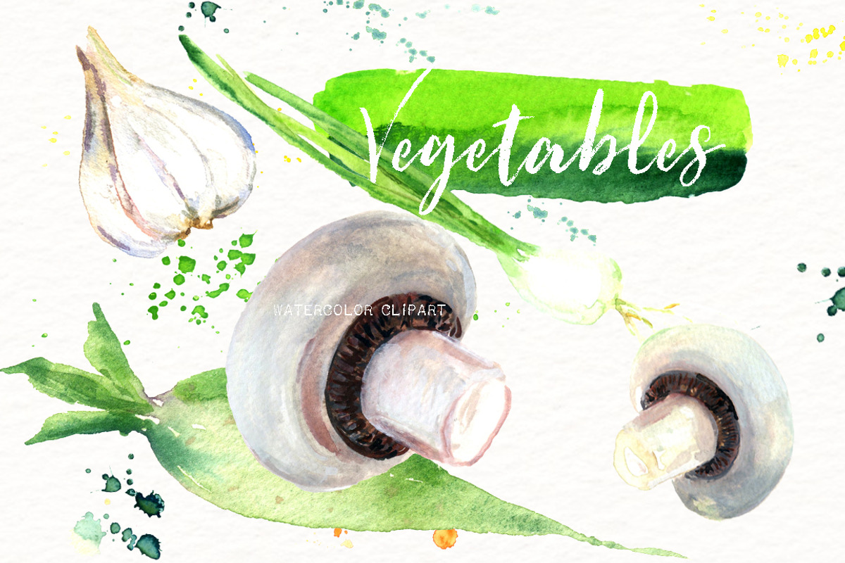 Vegetables. Watercolor clipart., an Illustration by LABFcreations (Photo 4 of 11)