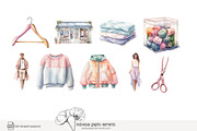 90 watercolour seamstress clip art, a Work Illustration by Poppy Lane Studio (Thumbnail 10 of 11)