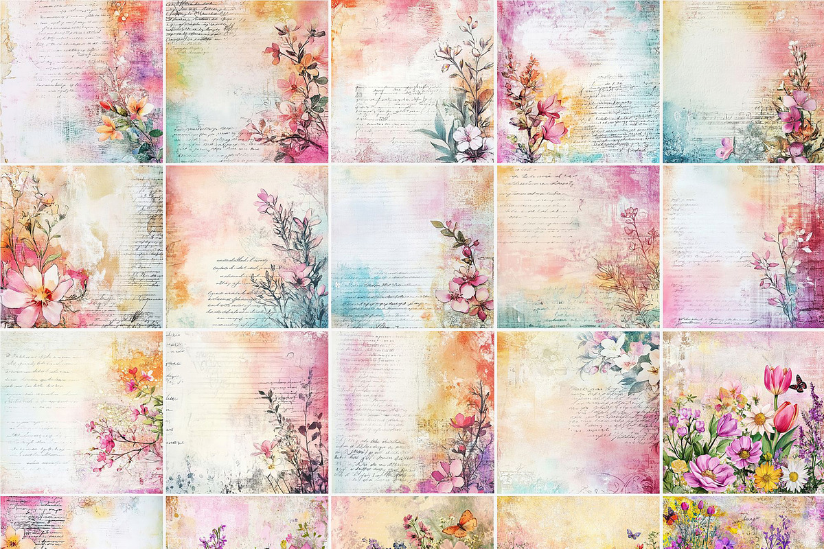 Floral Distressed Backgrounds, a Decorative Illustration by pictures for you (Photo 12 of 36)