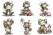 Whimsical Spring Frog Clipart, a Graphic by CitraGraphics (Thumbnail 3 of 4)