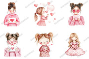 Valentine Cute Girl Clipart, an Illustration by designcity5 (Thumbnail 2 of 5)