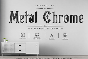 Metal Chrome – Gothic Metal Display, a Slab Serif Font by Wow Magic