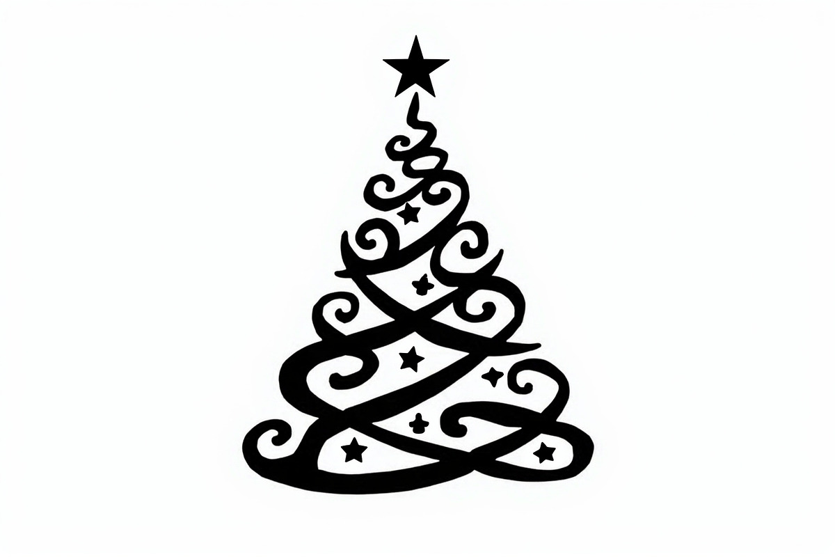 Festive Swirl Xmas Tree Bundle, an Illustration by yasushie (Photo 16 of 21)