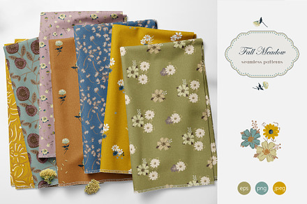 Fall Meadow – Floral Patterns, a Pattern Graphic by Milky April
