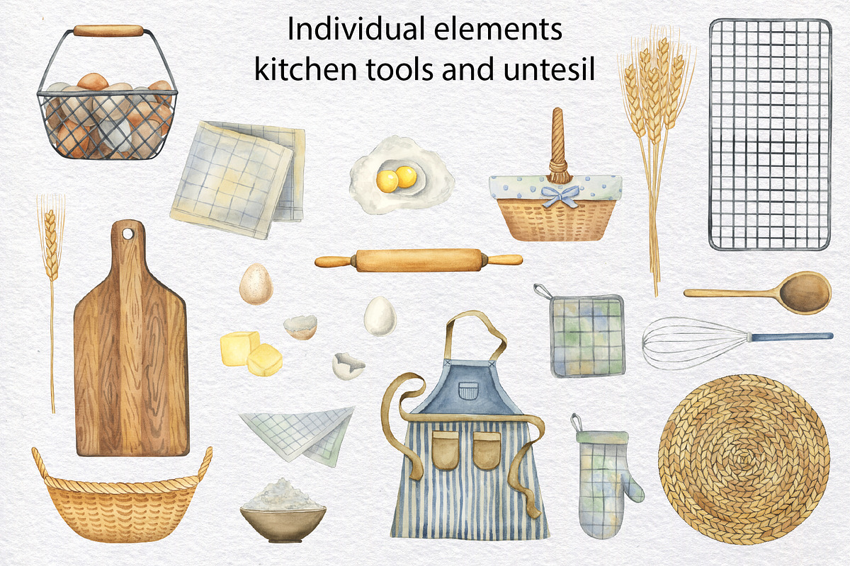 Home Bakery watercolor collection, a Food Illustration by KathrineWatercolor (Photo 3 of 9)
