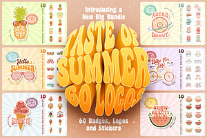 Taste Of Summer. 60 Groovy Logos