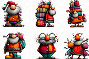Quirky Santa Clipart, an Illustration by Black Bird Studio (Thumbnail 2 of 5)