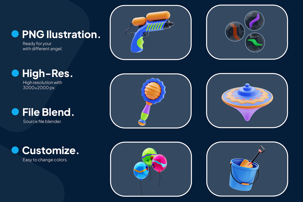 Toy Kids 3D Icon Pack, a 3D by novia99design (Photo 2 of 6)